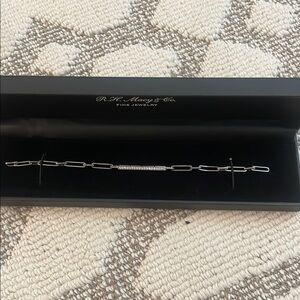 Macy's Silver Bracelet with Clear Accents